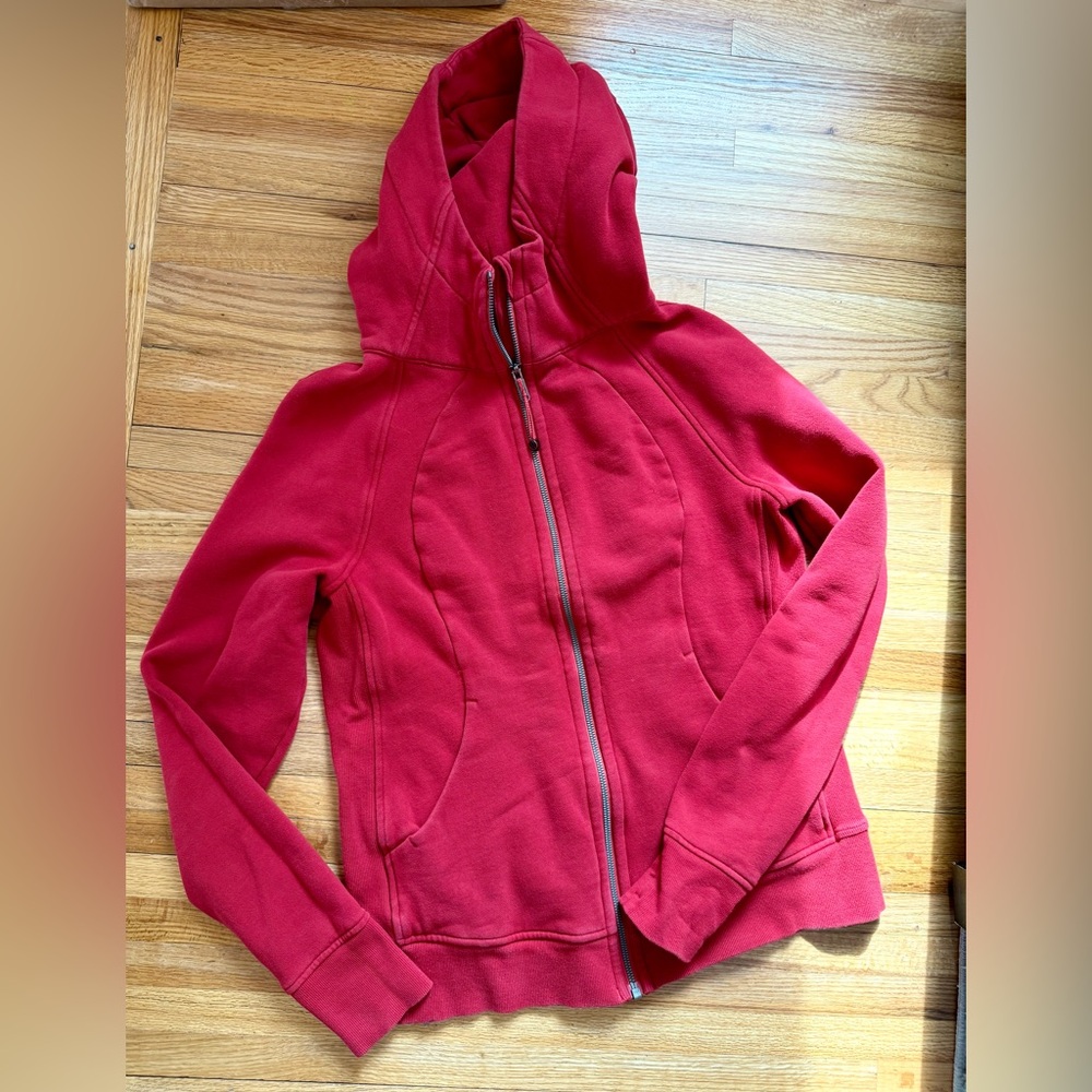 VINTAGE Lululemon Scuba Full-Zip Hoodie - True Red - Size 12
